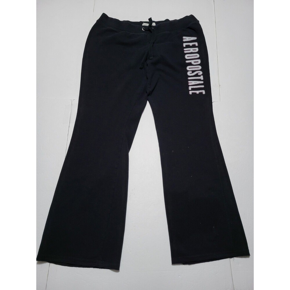 Aéropostale Aeropostale Flare Sweatpants  Black SZ Womens XL Drawstring Waist